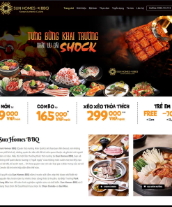 Mẫu giao diện chủ đề nhà hàng BBQ mã số 03
